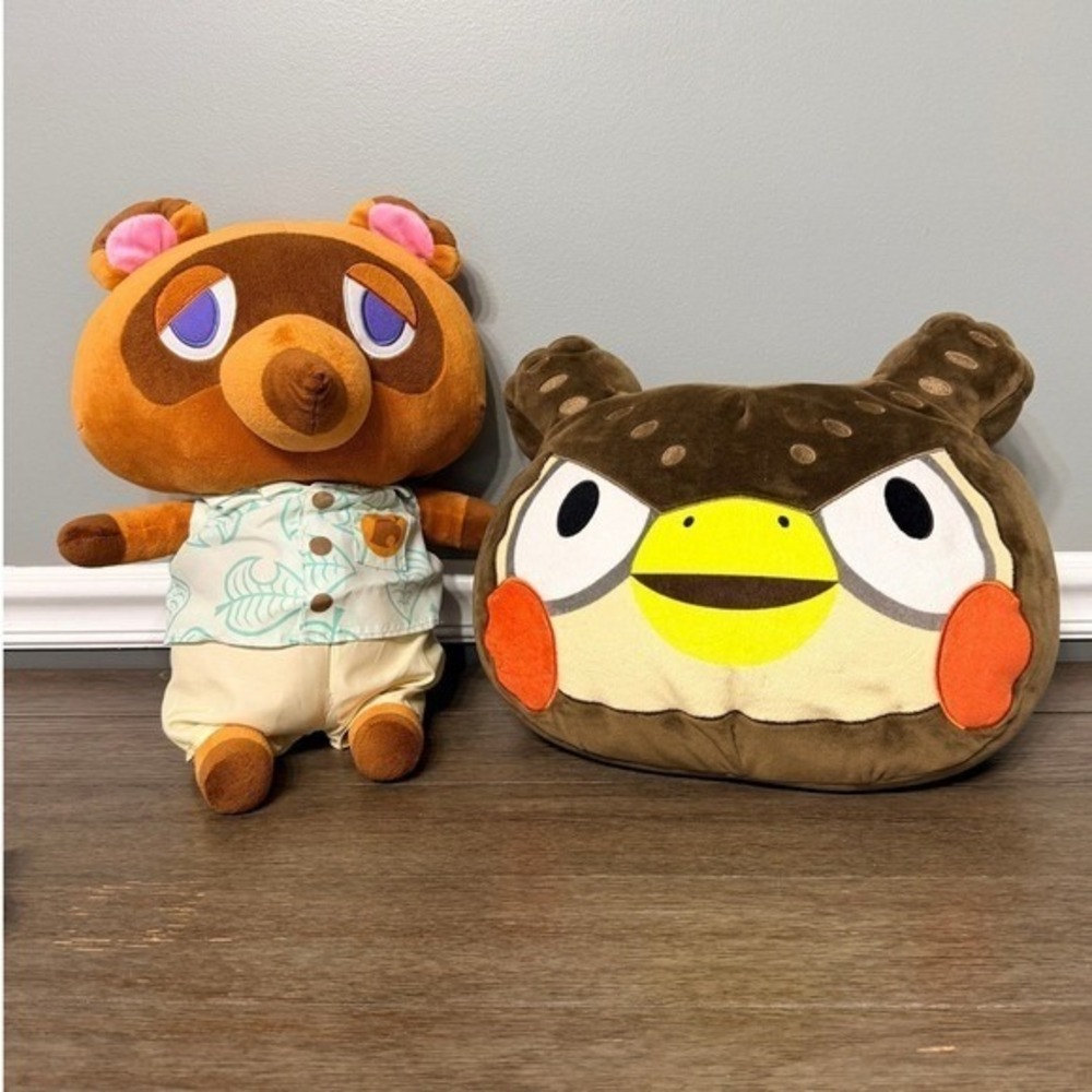 Nintendo Animal Crossing Tom Nook & Blathers Club Mocchi Mocchi Plush‎ Set 12"